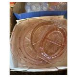 Pink Depression Glass Serving Trays