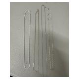 Five Sterling Silver Necklaces