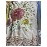 1910 Hand Embroidered Silk Piano Shawl