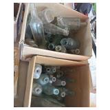 Clear and Green Glass Bottles