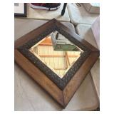 Square Wood Mirror With Ornate Border