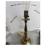 Brass Table Lamp with Leaf Motif