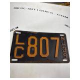 1939 New Jersey License Plate LC807