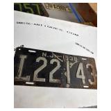 1938 New Jersey License Plate L22143