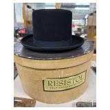 Resistol Black 100% Wool Top Hat with Box