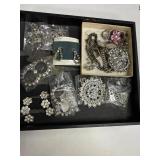 Costume Jewelry Lot With Rhinestones