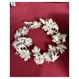 Carved White Resin Woodland Animal Wreath