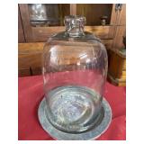 Glass Dome Cloche with Metal Base