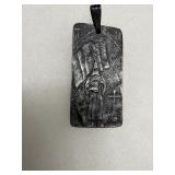 KKK Rectangular Metal Pendant Dated 1922