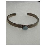 Sterling Silver Cuff with Blue Stone