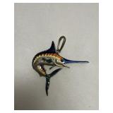 Sterling Silver Marlin Pendant with Enamel
