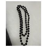 Onyx Bead Necklace with 14K Gold Spacers