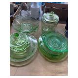 Green Depression Glass Dishes