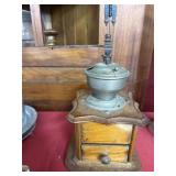 Wood and Metal Hand-Crank Coffee Grinder