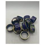 12 Cloisonnï¿½ Enamel Napkin Rings