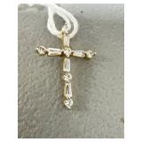 14KT Gold CZ Cross Pendant