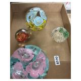 Four Art Glass Paperweights