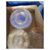 Etched and Cut Glass Serving Plates, 3 Pieces