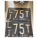 1951 New Jersey License Plates