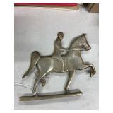Cast Metal Equestrian Rider Horse Topper