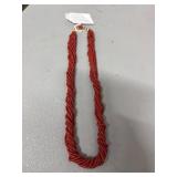 1950s Multi-Strand Coral Bead Necklace