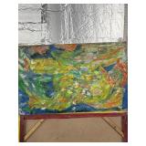 Abstract Oil Painting on Canvas, 22 x 36