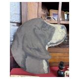 Hand-Painted Wooden Dog Head Plaque