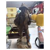 Hand-Carved Wood Figurine of Bearded Man
