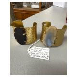 Hand-Hammered Agate Cuff Bracelets
