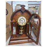 Wooden Mantel Clock With Pendulum and Key
