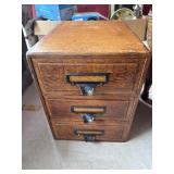 Yawman & Erbe Oak 3-Drawer Index File Cabinet