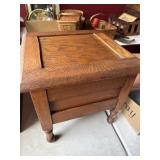 Oak Wooden Commode Chair with Metal Pull
