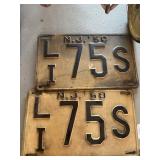 1950 New Jersey License Plates Pair