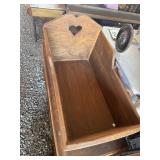 Wooden Doll or Cradle Box with Heart Cutout