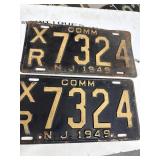 1949 New Jersey Commercial License Plates
