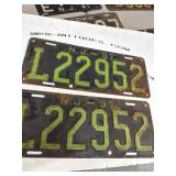 1937 New Jersey License Plates Pair