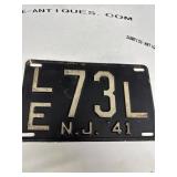 1941 New Jersey License Plate E73L