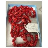 60-Inch Red Coral Bead Necklace