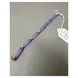Sterling and Lavender Jade Bracelet