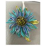 Corocraft Multicolor Enamel Flower Brooch