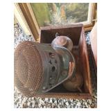 Coleman Heater With Lanterns and Funnels