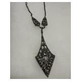 Sterling Necklace with Lavalier Pendant