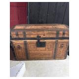 Wood and Metal Trunk, 14x24 Inches