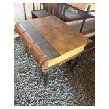 Book Motif Side Table with Metal Legs