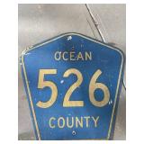 Ocean County Route 526 Metal Road Sign