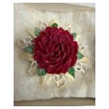 Floral Resin and Fabric Brooch, 3 Inch