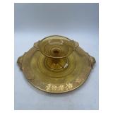 Tiffin Gold Encrusted Snack Plate with Bowl