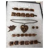Art Deco to MCM 1950s Solid Copper Jewelry