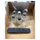 Crystal Salt Shakers, Vintage Razor, Tag