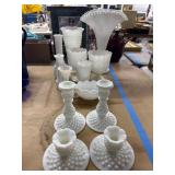 White Hobnail Milk Glass Items